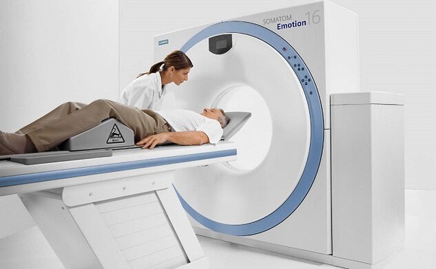 Magnetresonanztomographie als Möglichkeit zur Diagnose einer thorakalen Osteochondrose.